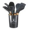 Silicone Kitchenware Cooking Utensils Set Kitchen Heat Resistant Non Stick Cooking Utensils Baking Tools with Storage 3