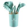 Silicone Kitchenware Cooking Utensils Set Kitchen Heat Resistant Non Stick Cooking Utensils Baking Tools with Storage 4
