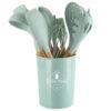 Silicone Kitchenware Cooking Utensils Set Kitchen Heat Resistant Non Stick Cooking Utensils Baking Tools with Storage 5