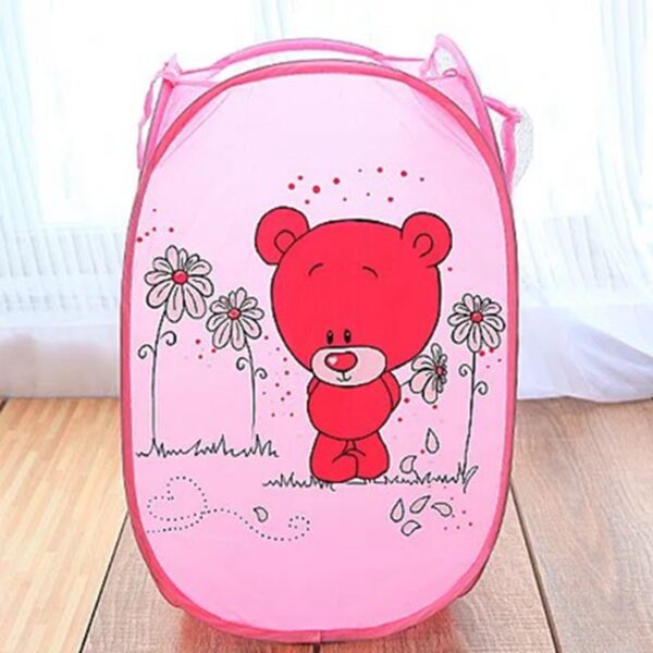 Folding Laundry Storage Basket Hamper Cartoon Pop Up Open Dirty Clothes Laundry Basket Kids Toys Sundries