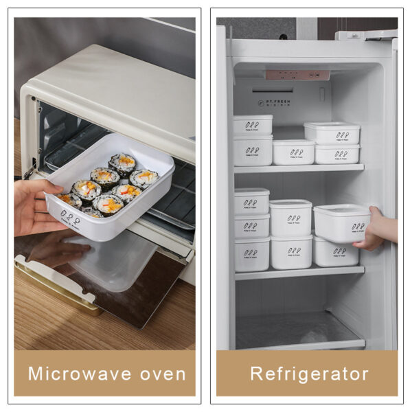 Refrigerator Storage Box Fresh Keeping Box Food Grade Coarse Grains Brown Rice Sub Packing Box Microwave