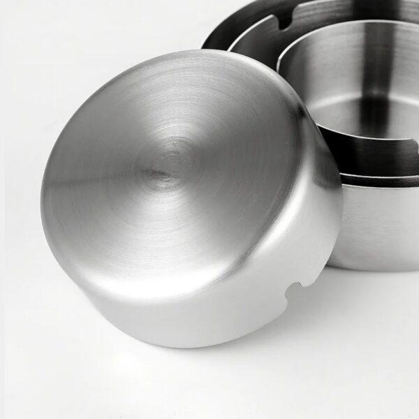 Round Stainless Steel Cigarette Ashtray - Image 4