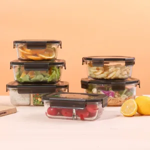 6pcs Microwavable BPA Free Food Containers Set With Lid