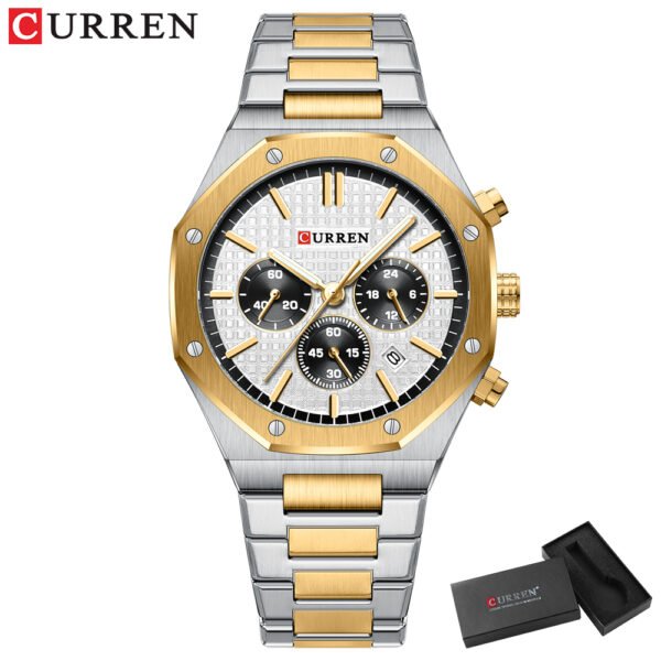 CURREN Fashion Casual Stainless Steel Band Quartz Wristwatches with Chronograph Waterproof Men s Watches 1