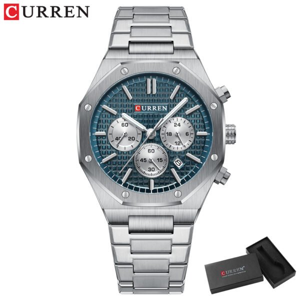 CURREN Fashion Casual Stainless Steel Band Quartz Wristwatches with Chronograph Waterproof Men s Watches 4