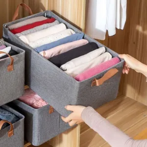 Grey Foldable Storage Bag With Handle