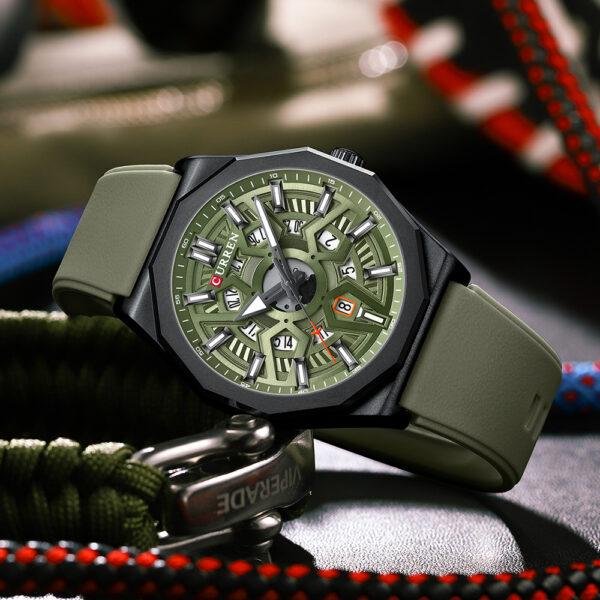 CURREN Business Stainless Steel Leather Wristwatch Fashion Sport Waterproof Quartz Men Watch Creative Luminous Hands Male 5