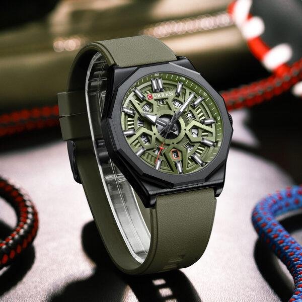 CURREN Business Stainless Steel Leather Wristwatch Fashion Sport Waterproof Quartz Men Watch Creative Luminous Hands Male 6