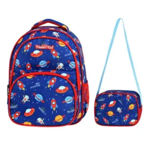 Waddell Bag Navy Blue Space School Bag And Lunch Box Set – Boy