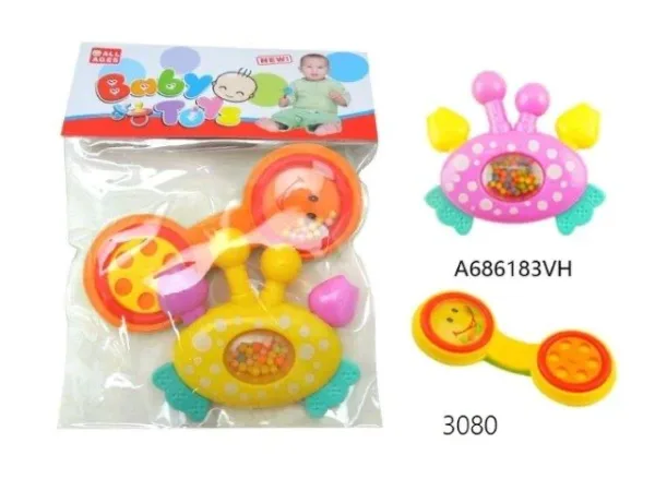 2 pieces Music and Sound Rattle Set