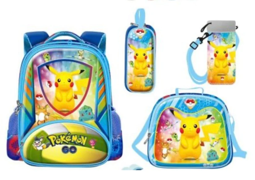 Pokemon 4 Piece Set: Backpack, Lunch Bag, Pencil Case & Water