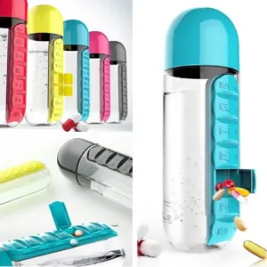 Portable Plastic Medicine Bottle 2-in-1