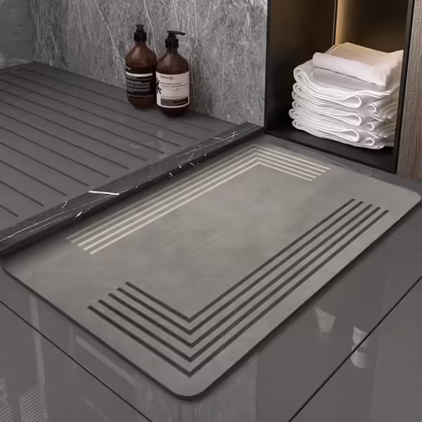50*80cm Rectangular Absorbent Anti Slip Rubber Quick Dry Bath Mat (EGM017)