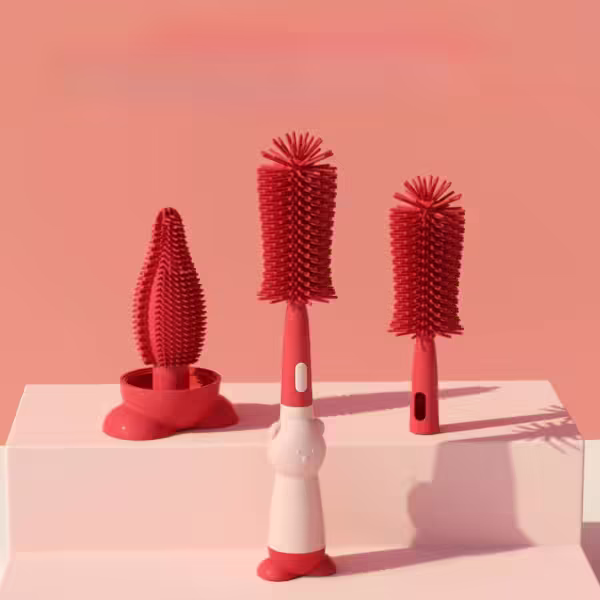 Baby Bottle Brush Multi-Functional Cleaning Brush Food Grade 3-in-1 Pacifier