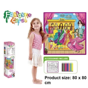 Fantastic Coloring Kit Barbie Lifesize Washable Coloring Mat