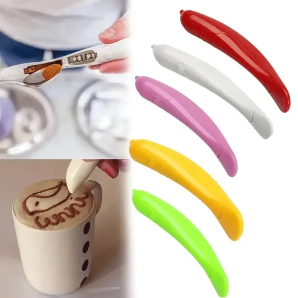 Latte Art Electrical Drawing Pen Coffee Carving Pen Coffee Stencils Cake Spice Cappuccino Decoration Pen Baking Coffee Stencils