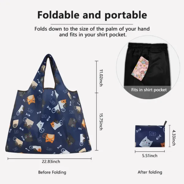 Large Folding Shopping Bag – Lightweight & Portable - Image 3