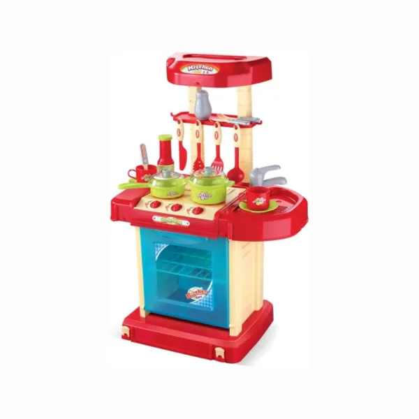Kitchen Play with Stove and Accessories Multiple Utensils, Kitchen Turns to Bag and Accessories - Image 4