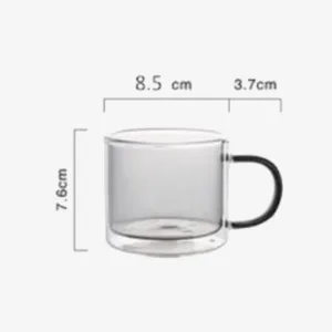 250 ml Colorful Double Wall Glass Coffee Mug with Handle – Insulated Glass Cup for Hot & Cold Drinks" "250 ml Colorful Double Wall Glass Coffee Mug with Handle – Insulated Glass Cup for Hot & Cold Drinks