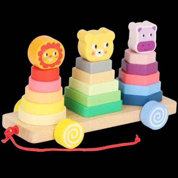 Animals Logic Stacking Wooden Game Train