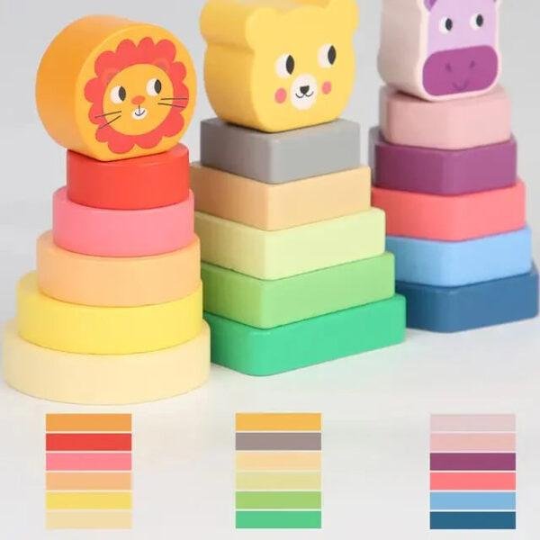 Animals Logic Stacking Wooden Game Train