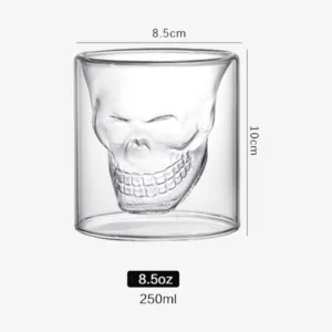 Cheap Handmade Double Wall Skeleton Skull Whiskey Glass – Crystal Shot Glass for Bar & Party