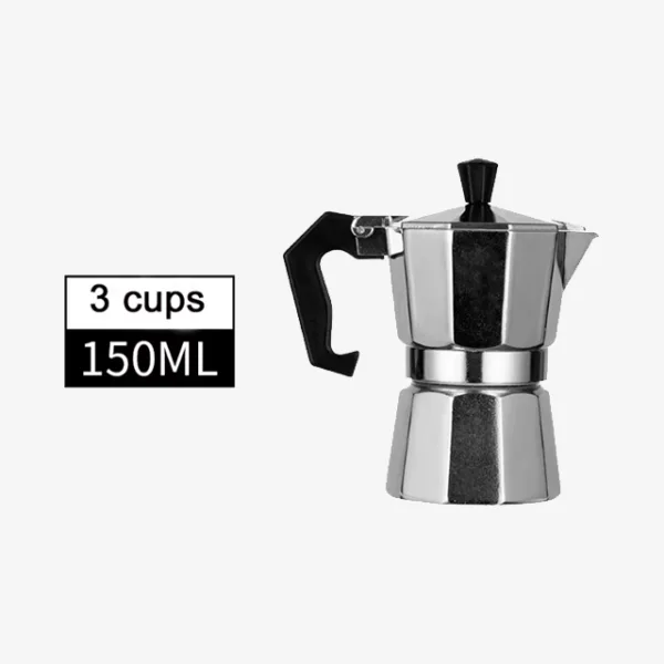 Classic Italian Moka Pot Espresso Maker - High-Quality Aluminum Stovetop & Induction Coffee Maker with Pressure Valve