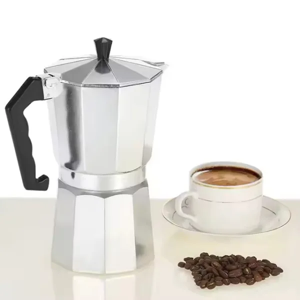 Classic Italian Moka Pot Espresso Maker - High-Quality Aluminum Stovetop & Induction Coffee Maker with Pressure Valve