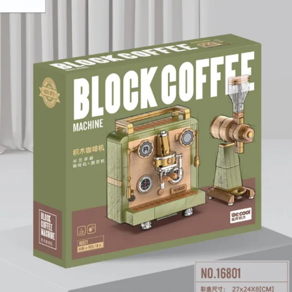 Creative Vintage Coffee Machine Bean Grinder Building Blocks - Retro Coffee Maker MOC Toy for Kids & Gifts