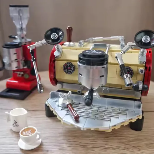 Creative Vintage Coffee Machine Bean Grinder Building Blocks - Retro Coffee Maker MOC Toy for Kids & Gifts