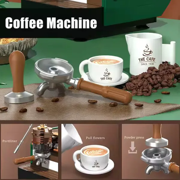 Creative Vintage Coffee Machine Bean Grinder Building Blocks - Retro Coffee Maker MOC Toy for Kids & Gifts