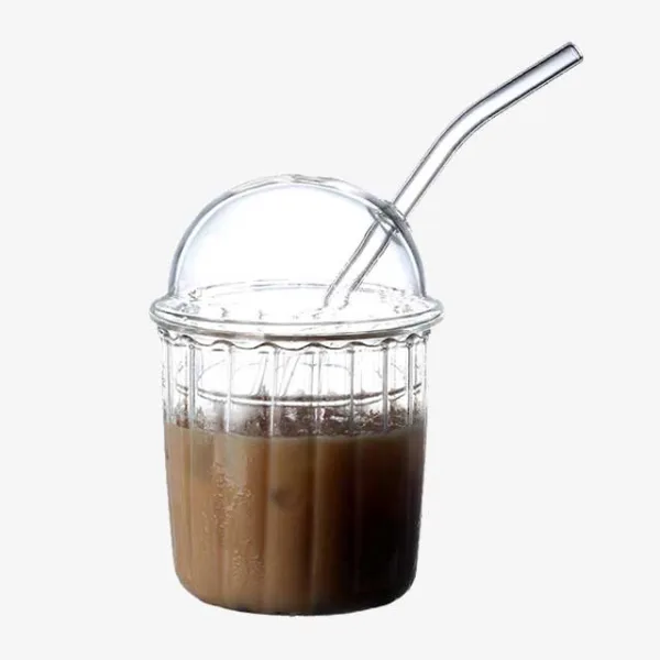 Direct Selling Fashion Color Dome Lids Drinking Water Glass Bottle - Coffee, Milk, Juice Cups for Events & Parties