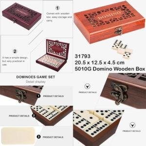 Domino Game Wooden Box