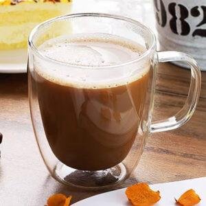 Double Walled Insulated Mug with Handle – Perfect for Latte, Americano, Cappuccinos, Tea, and Beverages