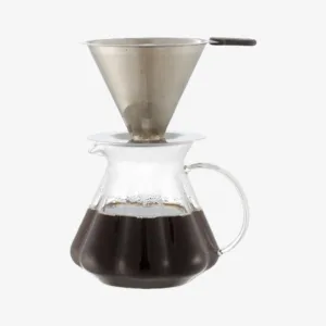 High Resistant Glass Drip Coffee Maker with Stainless Steel Filter - Durable and Eco-Friendly Coffee Brewer