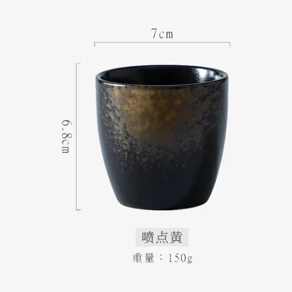 No Handle Arabic Vintage Pottery Glaze Ceramic Coffee & Tea Cups – Retro Japanese Drinking Cups for Restaurant