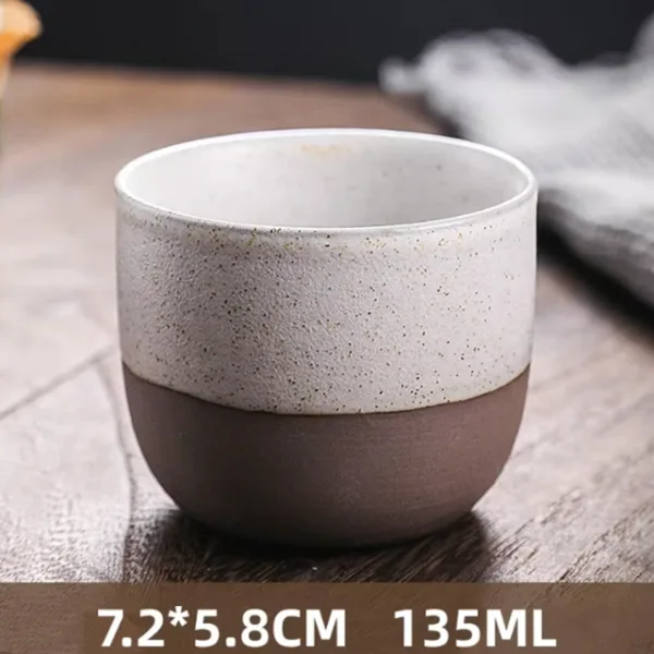 Retro Rough Pottery Espresso Cup – Creative Colorful Frosted Texture with Spots Ceramic Coffee Cup