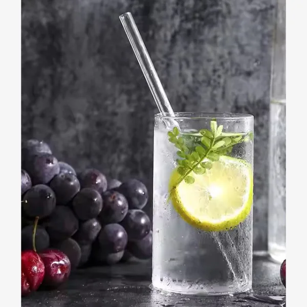 Reusable BPA-Free Straws Set for Water Tumblers & Boba Cups - Straight & Bent Glass Straws with Cleaning Brushes