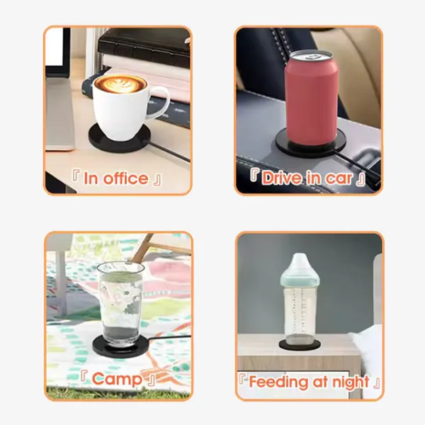 USB Warmer Heater for Coffee Mugs & Travel Cups - Keep Your Drink Warm with Cartoon USB Cup Heating Coaster