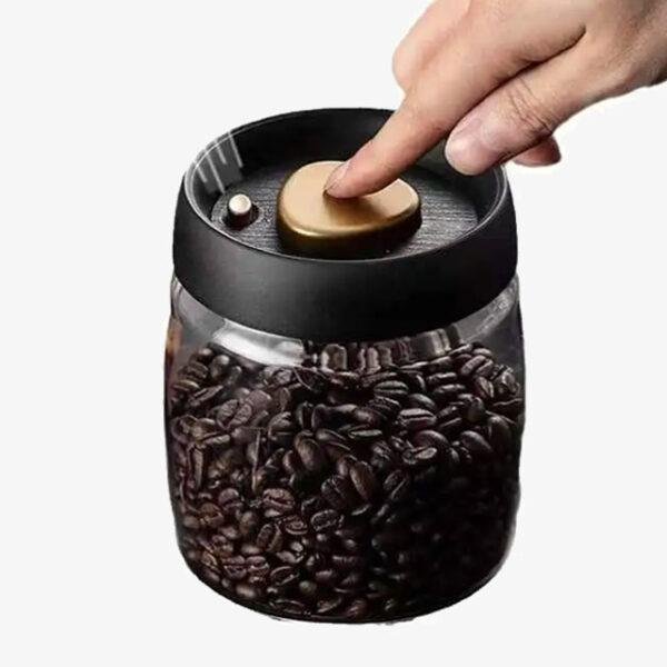 Vacuum Seal Food Storage Container Glass Jars – Coffee Beans Sealing Canister & Glass Storage Jars