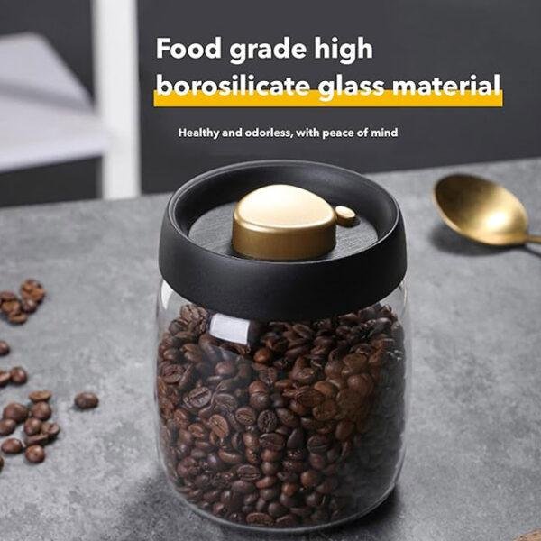 Vacuum Seal Food Storage Container Glass Jars – Coffee Beans Sealing Canister & Glass Storage Jars