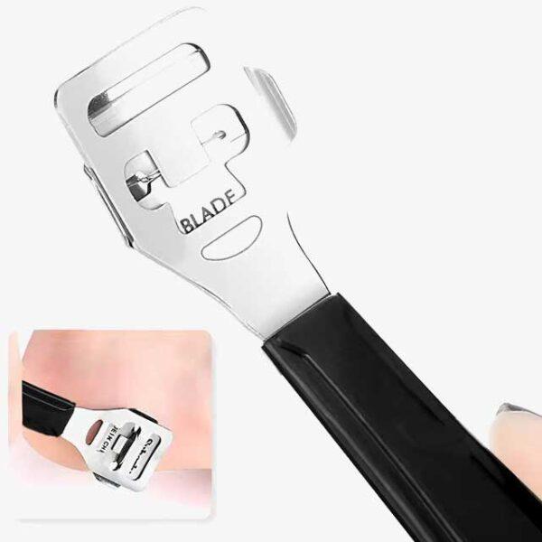 10-in-1 Pedicure Set - Stainless Steel Double-Sided Foot Scrubbing Brush, Callus Remover & Exfoliator for Smooth Feet - Peeling & Foot Care Pedal Stone