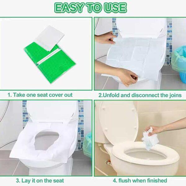 10PCS Disposable Toilet Seat Covers - Waterproof, Flushable & Portable Travel Pads, Soluble Water Type for Hygiene on the Go