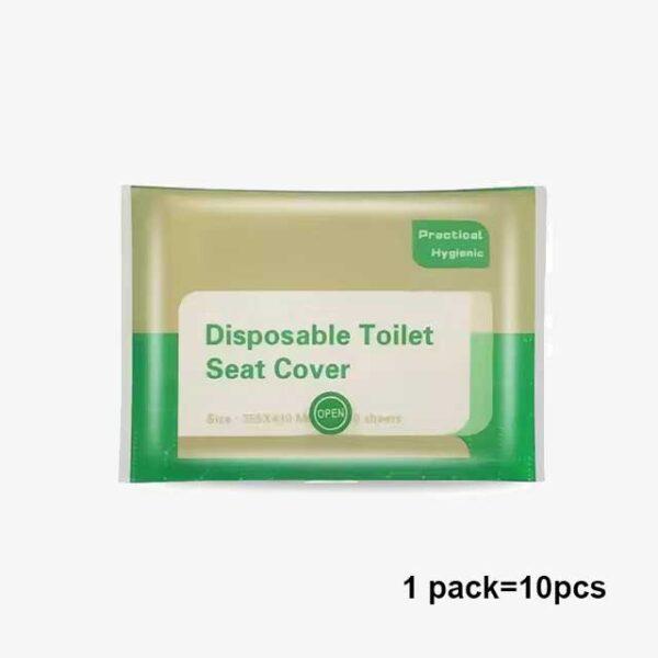10PCS Disposable Toilet Seat Covers - Waterproof, Flushable & Portable Travel Pads, Soluble Water Type for Hygiene on the Go