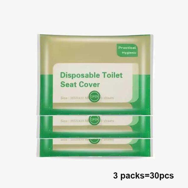 10PCS Disposable Toilet Seat Covers - Waterproof, Flushable & Portable Travel Pads, Soluble Water Type for Hygiene on the Go