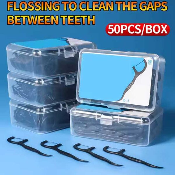 150pcs Dental Floss Toothpicks – Disposable Plastic Teeth Cleaners with Separate Box – Oral Care Essentials