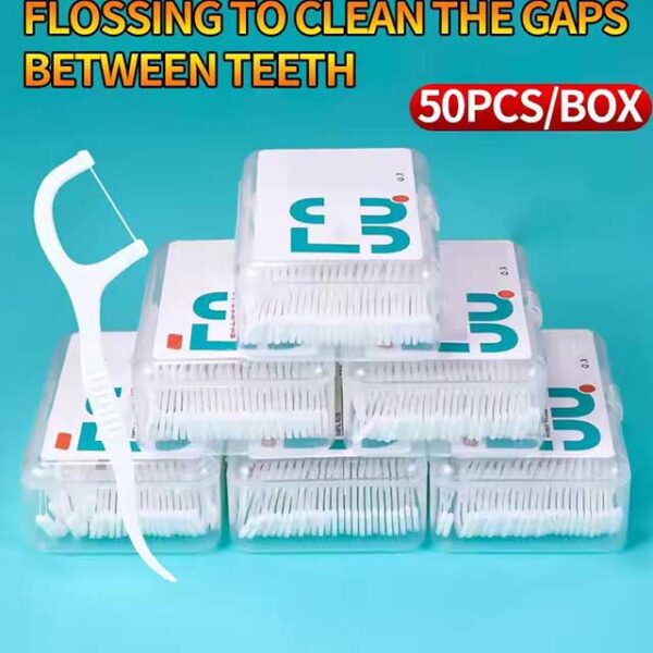 150pcs Dental Floss Toothpicks – Disposable Plastic Teeth Cleaners with Separate Box – Oral Care Essentials