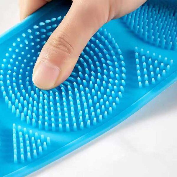 1pc Silicone Body Scrubber Bath Brush – Exfoliating Shower Belt, Back Scrub Cleaner Strap for Body, Bathroom Accessories