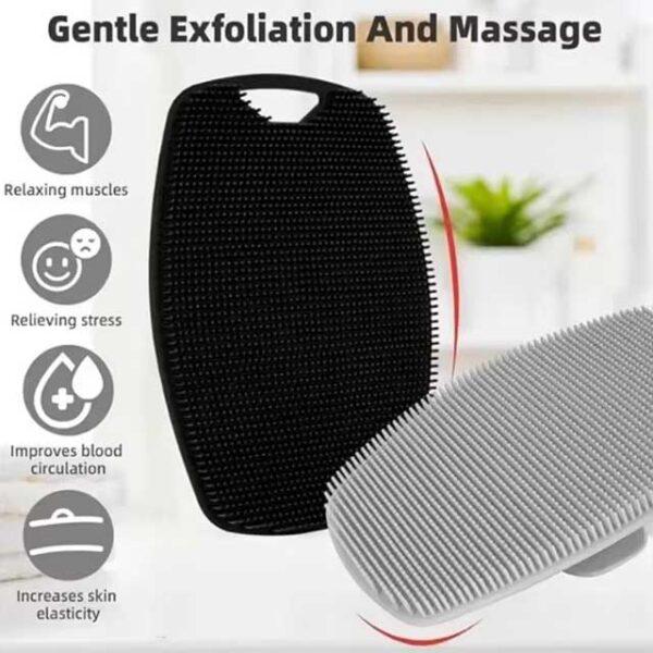 1pc Soft Silicone Exfoliating Brush – Manual Body Cleansing Scrubber for Gentle Massage, Shower Bath Brush for Men