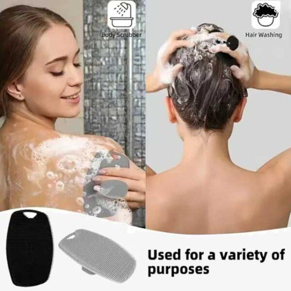1pc Soft Silicone Exfoliating Brush – Manual Body Cleansing Scrubber for Gentle Massage, Shower Bath Brush for Men